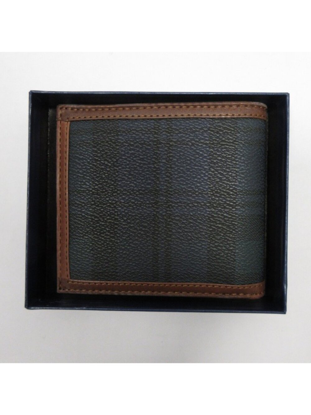 Polo Ralph Lauren Wallet One Size Brown Bifold Leather Plaid Classic - Picture 2 of 7